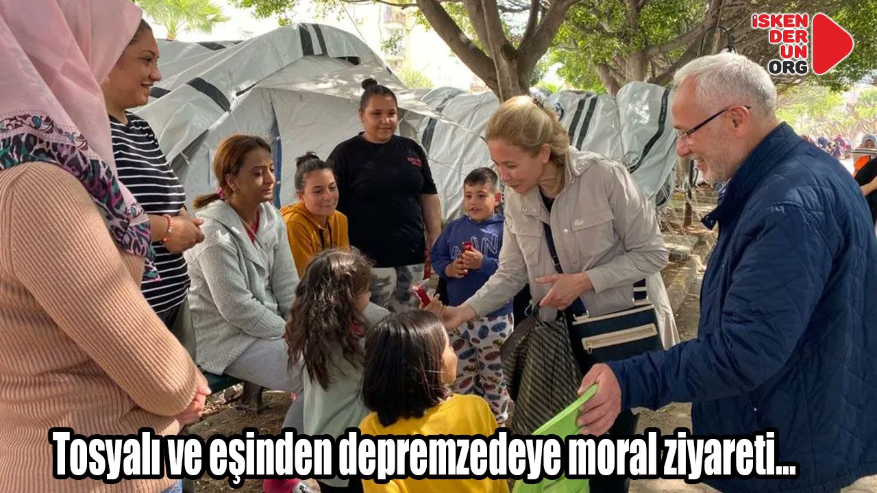 Tosyalı ve eşinden depremzedeye moral ziyareti…