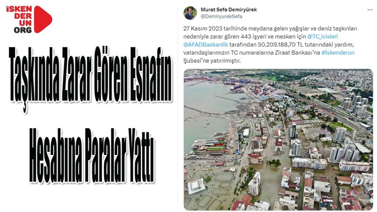 Zarar Gören Esnafın Hesabına Yattı