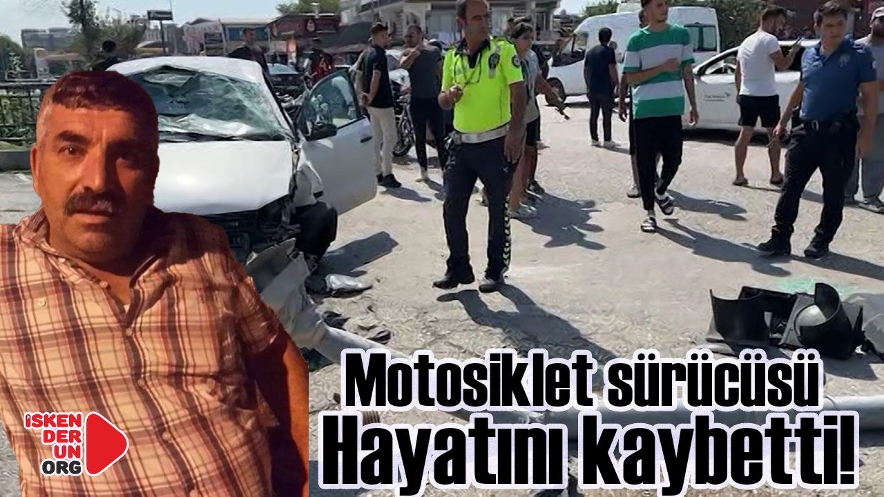 Otomobilin çarptığı motosikletli hayatını kaybetti