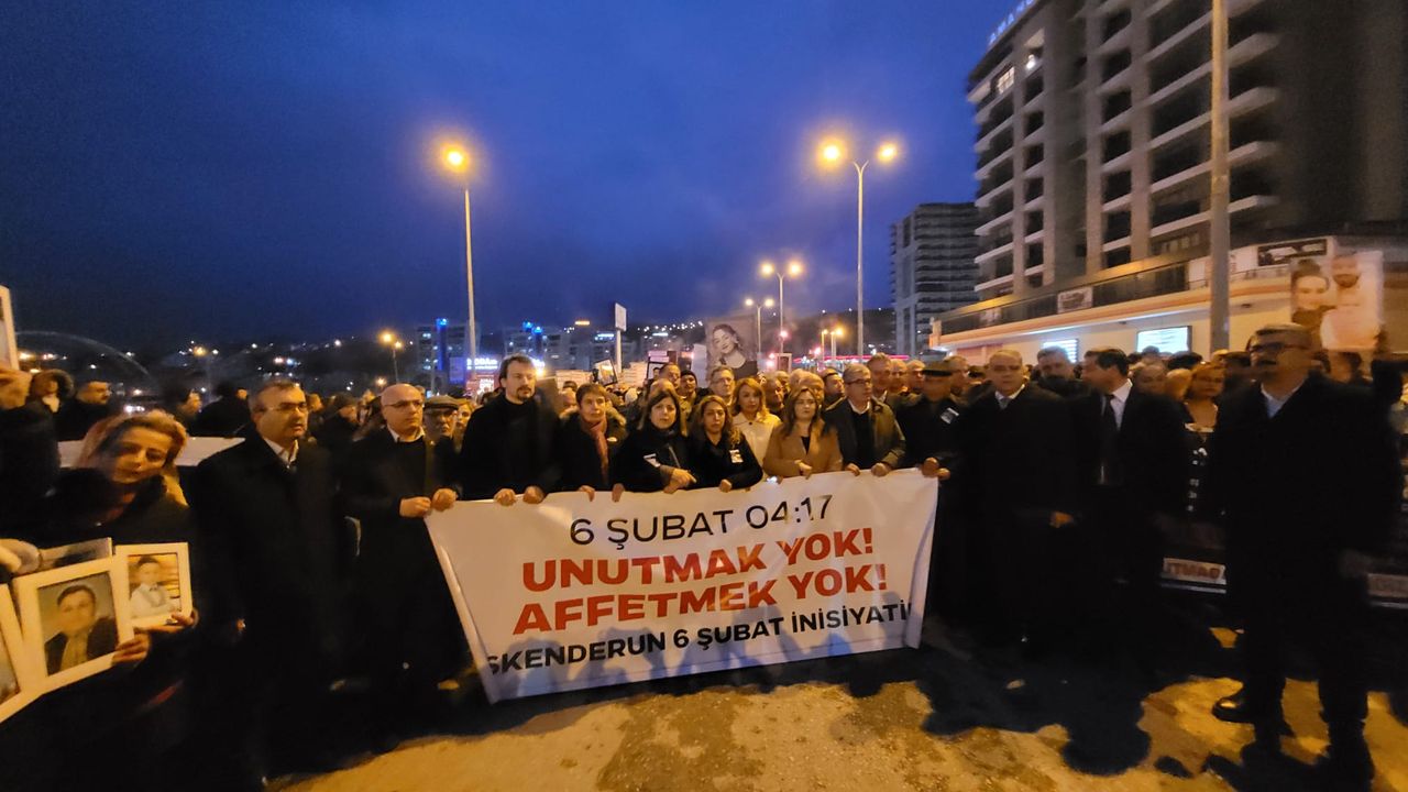 İskenderun’da Depremzededen Anma Yürüyüşü…