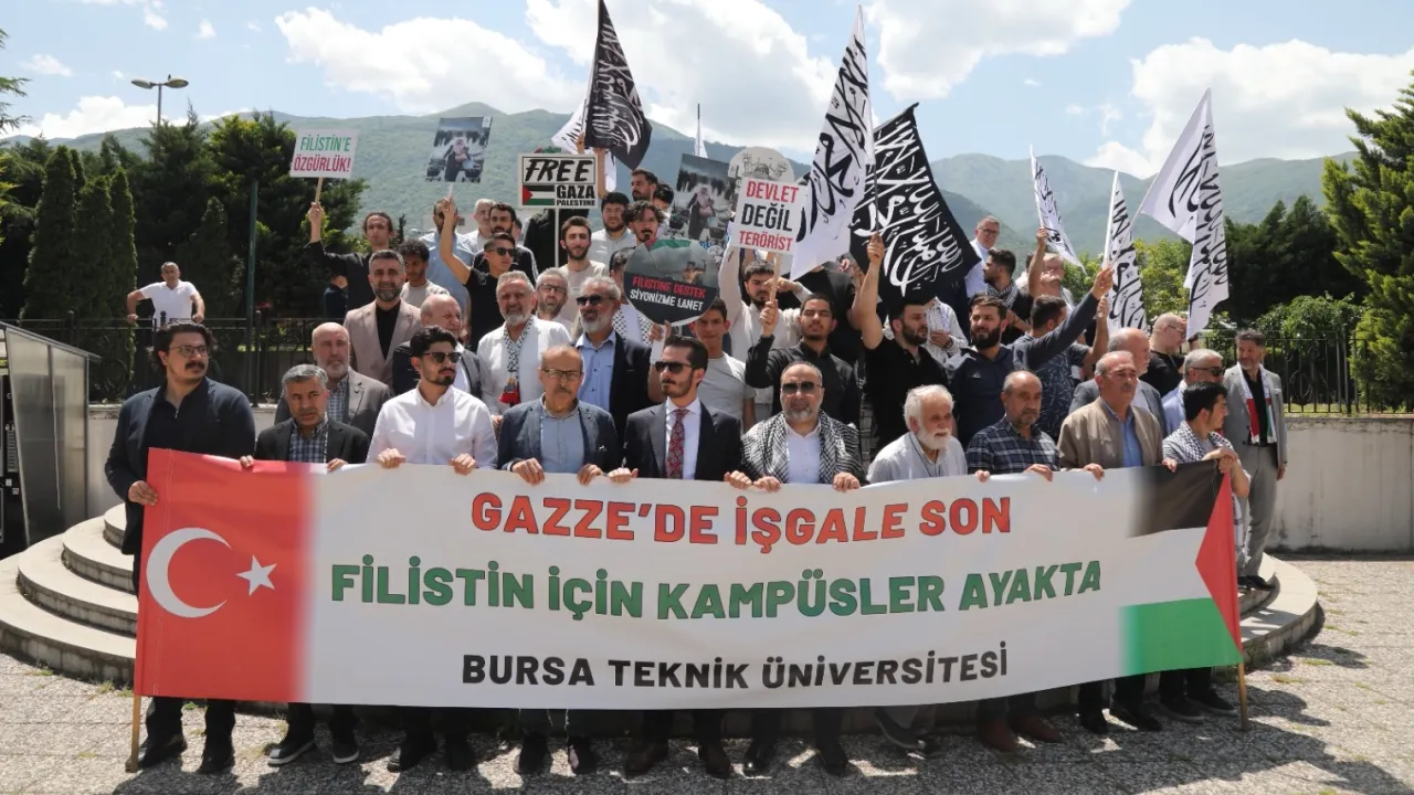 Bursa Teknik Üniversitesi'nde Gazze için çadır nöbeti
