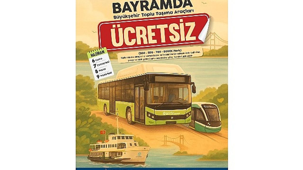 Bayram boyunca ulaşım ücretsiz