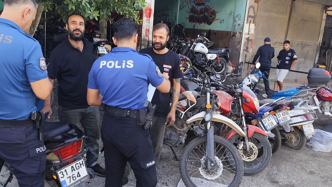 İskenderun’da Motosiklet Tamircilerine Denetim
