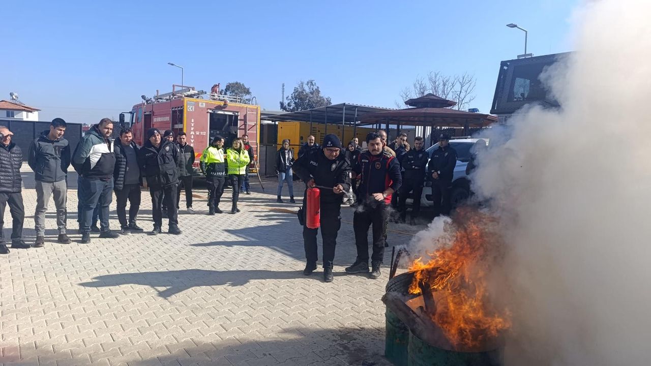 Samandağ’da Emniyette Yangın Tatbikatı