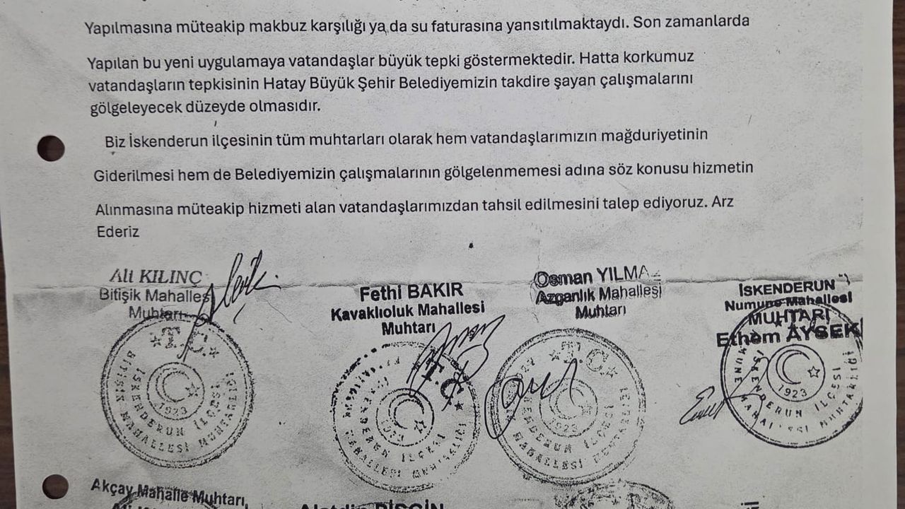 Muhtarlar Atık su Bedeline İtiraz Etti