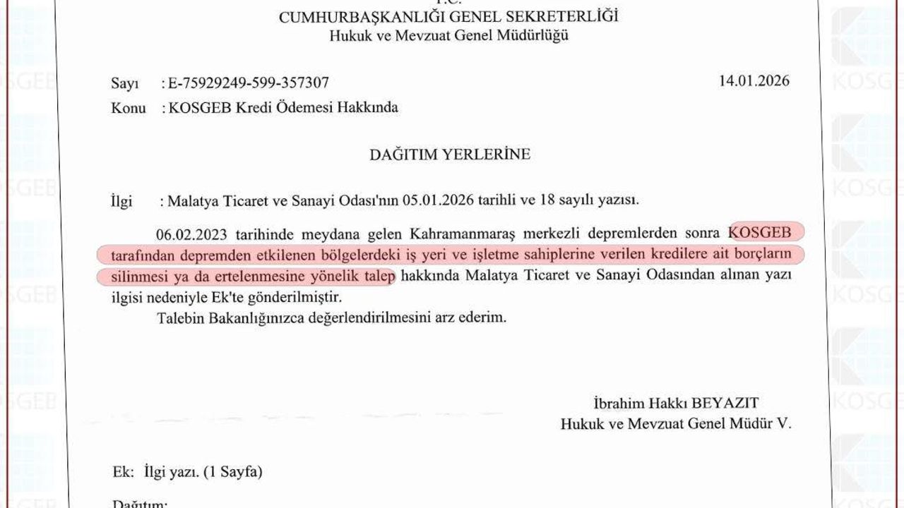 KOSGEB kredileri silinmesi veya ötelenmesi gündemde