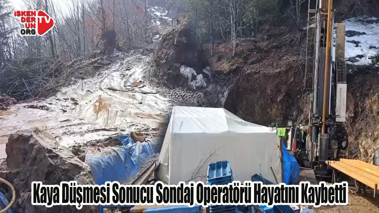 Sondaj bölgesine dev kaya yuvarlandı...