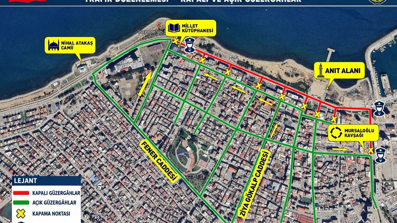 İskenderun’da 29 Ekimde Sahil Yolu Trafiğe Kapalı…