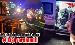 Tarım işçilerini taşıyan midibüs devrildi 14 kişi yaralandı…