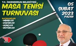 İskenderun Belediyesi Masa Tenisi Turnuvası Başlıyor