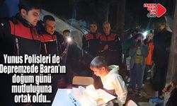 Yunus polislerinden depremzede çocuğa doğum günü…