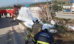 Hatay’da Akaryakıt Tankeri Devrildi…
