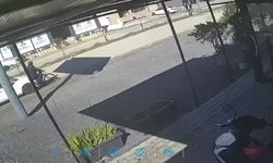 Otomobilin çarptığı bisikletli Güvenlik kamerasında