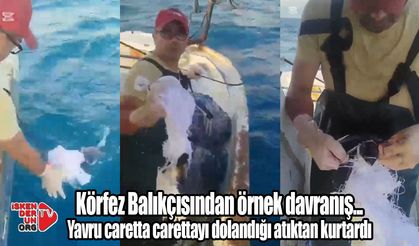 İskenderun Körfezi'nde Balıkçıdan örnek davranış…