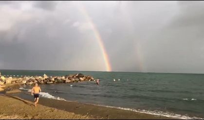 İskenderun Körfezi’nde Gökkuşağı Manzarası Mest Etti