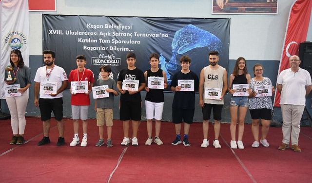 Keşan'da açık satrançta uluslararası 18. buluşma sona erdi