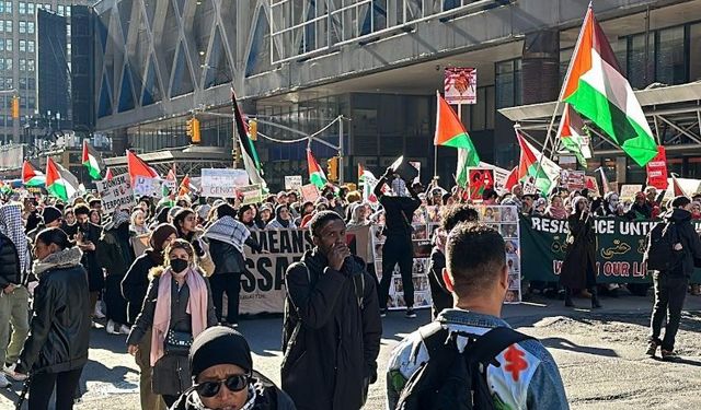 New York'ta Filistin için protesto!