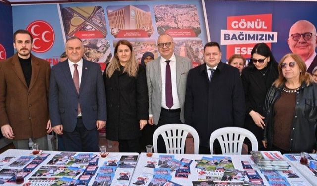 Başkan Ergün'den seçim standına ziyaret