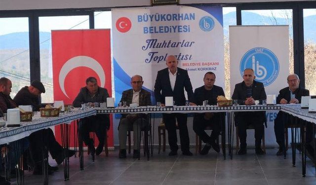 Bursa Büyükorhan'da Başkan Korkmaz muhtarlarla buluştu