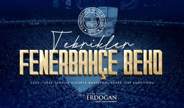 Potada şampiyon Fenerbahçe'ye tebrik