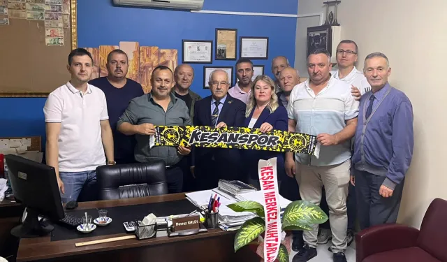 Mahalle muhtarlarından Keşanspor Başkanı Nevruz Kaldı’ya ziyaret