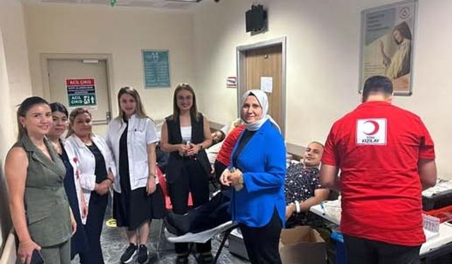 Hastanesi personelinden kan bağışı desteği…
