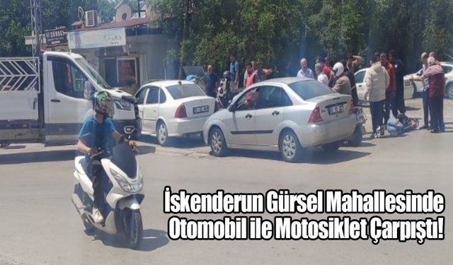 Otomobil ile Motosiklet Çarpıştı!