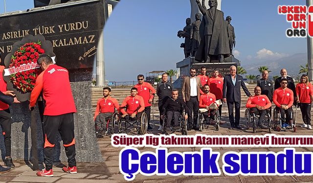 Süper lig takımı Atanın manevi huzuruna çelenk sundu…