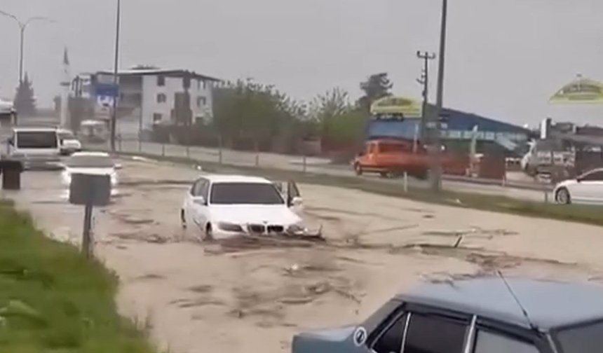 Sele kapılan araçların görüntüleri dikkat çekti!