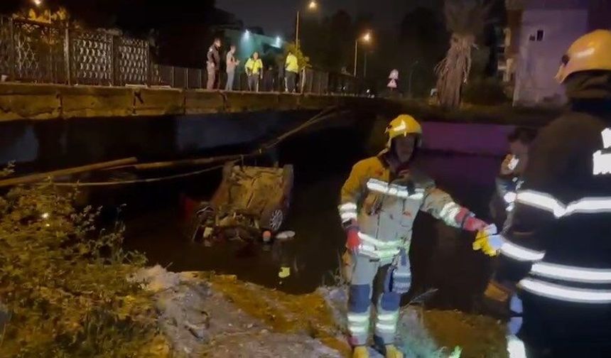 İskenderun’da Otomobil Feyezan Kanalına Uçtu