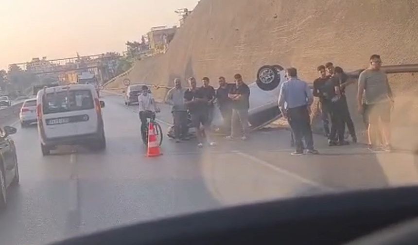 Belen'de takla atan Otomobil Ters Döndü…